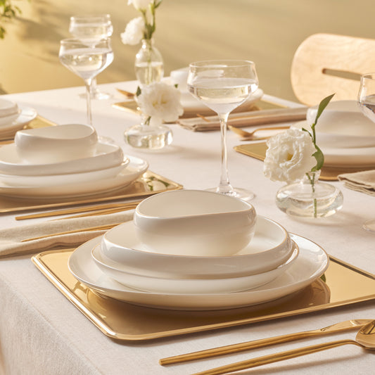 Stream Bone China Hole Gold, 24 Piese, Set de Veselă Pentru 6 persoane, Multi