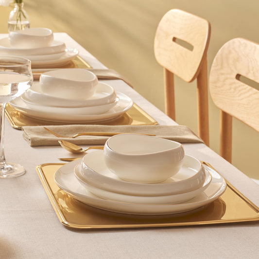 Stream Bone China Hole Gold, 24 Piese, Set de Veselă Pentru 6 persoane, Multi
