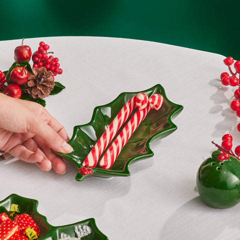 New Year Christmas Kokina, Platou de Servire, 22cm, Verde