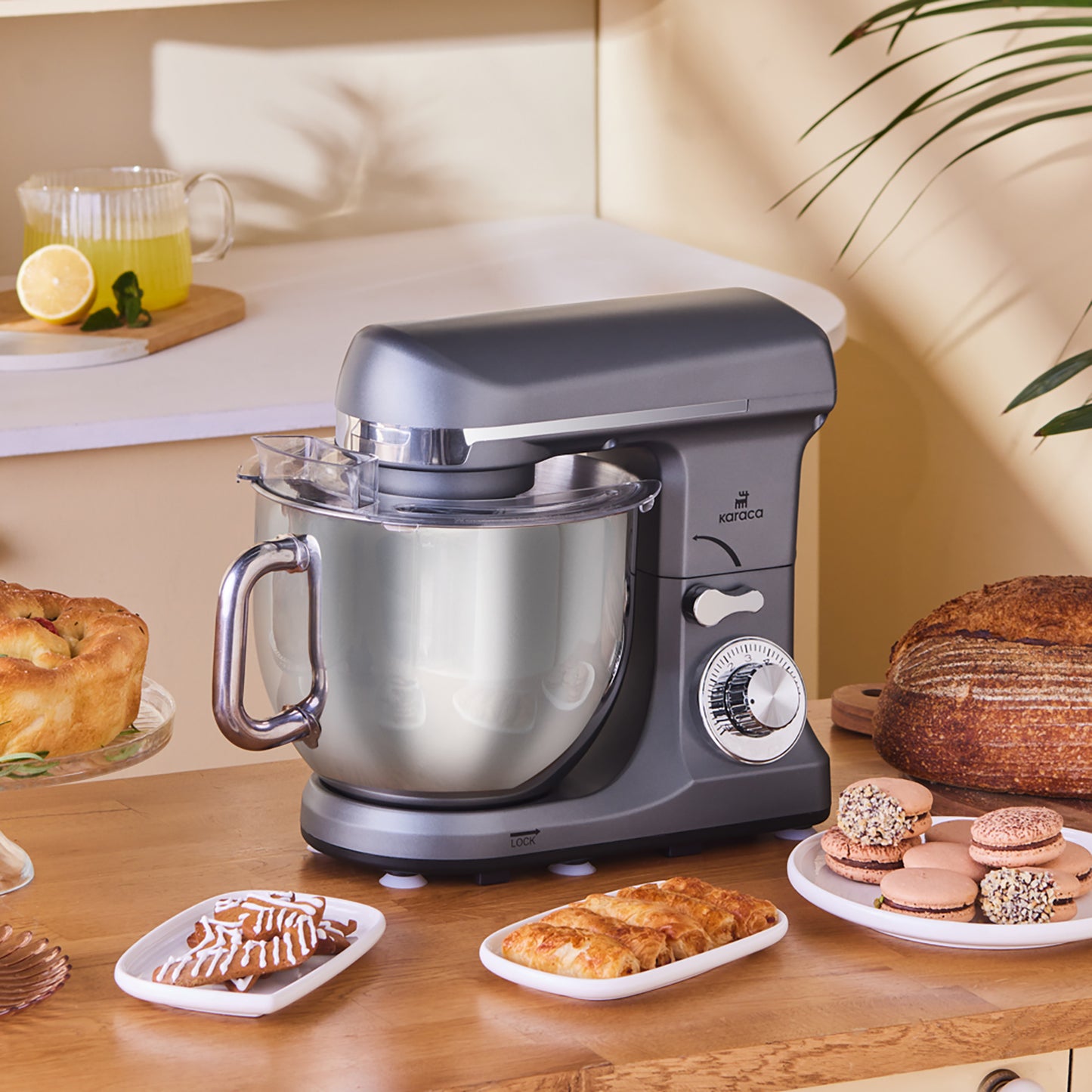 Blendburst, Mixer cu Suport, Gri, 1400W
