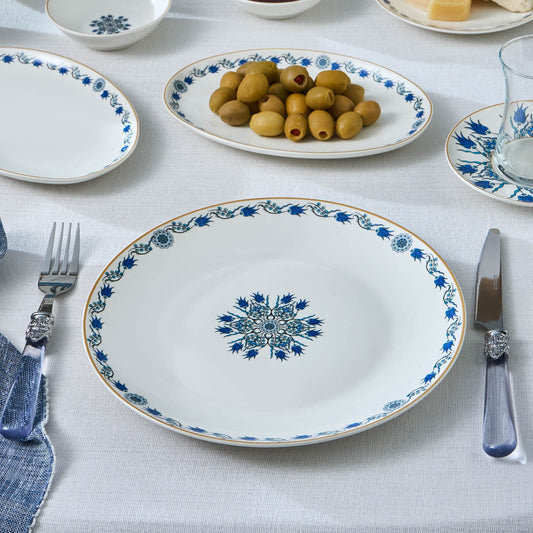 Iznik, 26 Piese, Set de mic dejun Pentru 6 persoane, Alb Multi