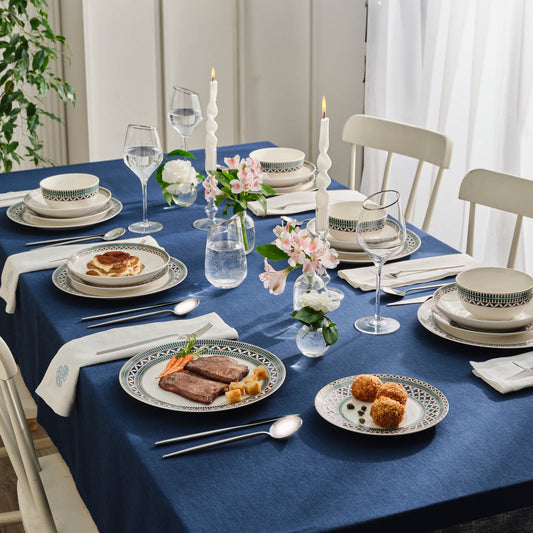 Cordoba, 24 Piece New Bone Dinner Set for 6 People, Multi
