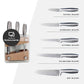 Karaca Venus Knife Set with Block, 6 Piece, Silver