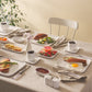 Cubique, 35 Piece Porcelain Breakfast Serveware Set for 6 People, White