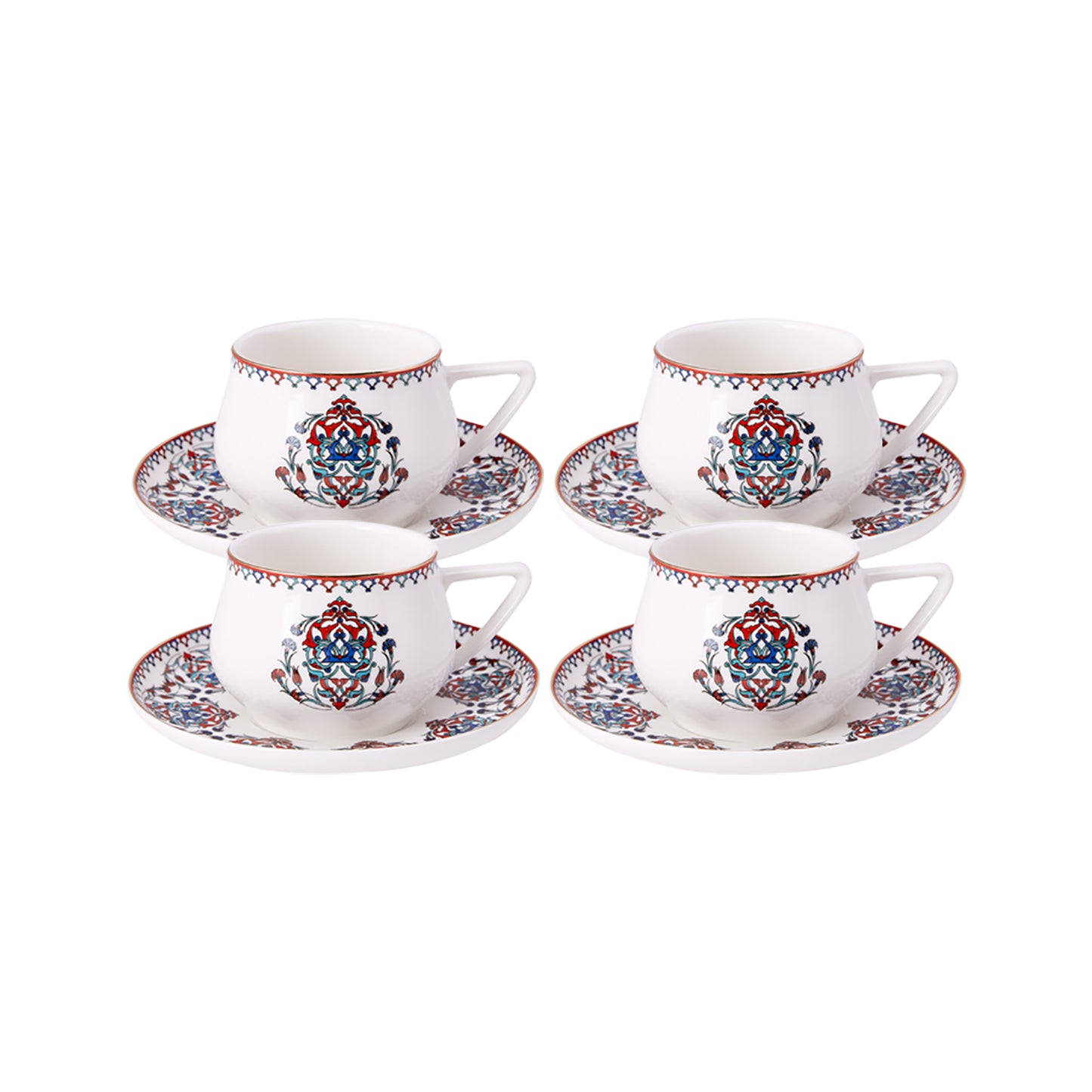 Karaca Nakkaş Set 4 Cești de Ceai 220 ML