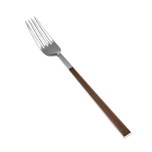 Salzburg, Stainless Steel Table Fork, Wood Silver