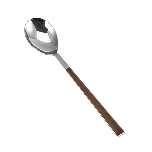 Salzburg, Stainless Steel Table Spoon, Wood Silver