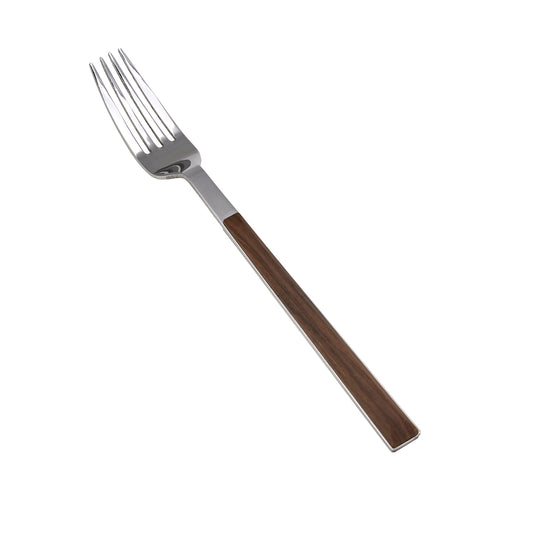 Salzburg, Stainless Steel Dessert Fork, Wood Silver