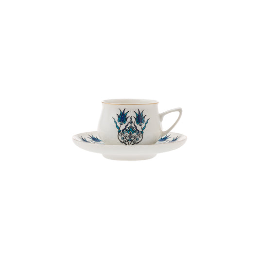 Karaca Iznik New Form 12 Piece Porcelain Coffee Cup Set for 6 People 90 ml