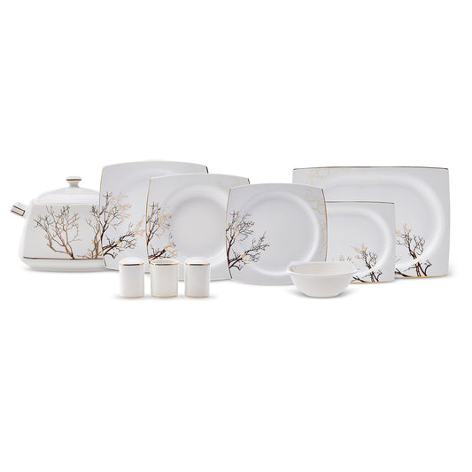 Autumn, 60 Piece Fine Cream Dinner Set for 12 People, Multi