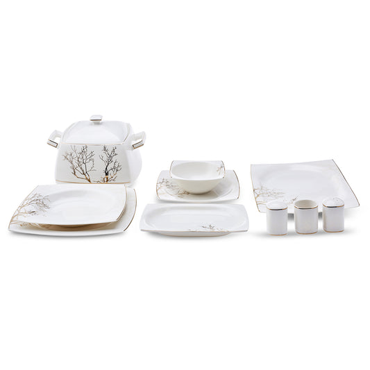 Autumn, 60 Piece Fine Cream Dinner Set for 12 People, Multi