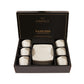 Nazende, 12 Piece Porcelain Espresso Turkish Coffee Cup Set for 6 People, 80ML, White Platinum