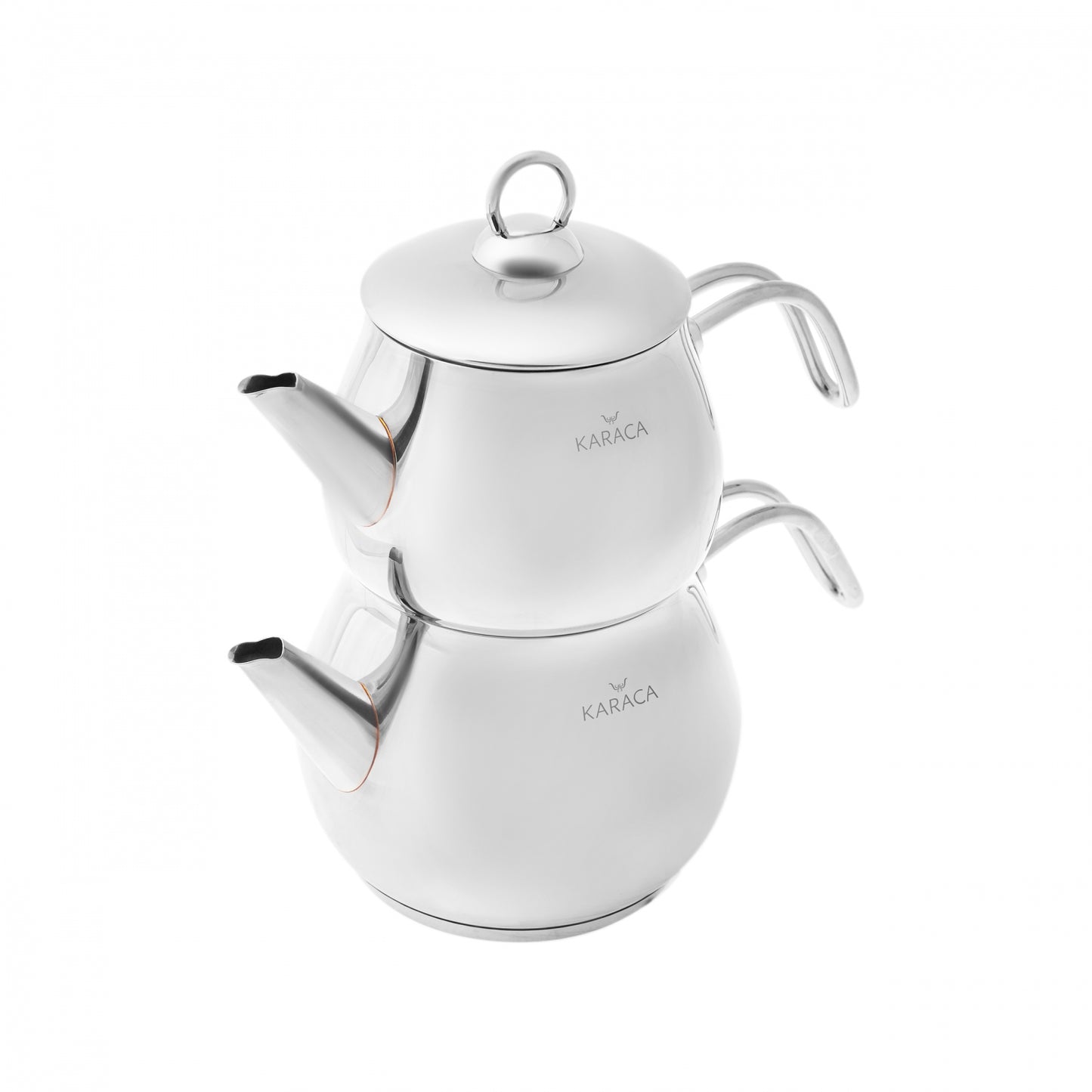 Karaca Stainless Steel Teapot Set, Midi, Silver