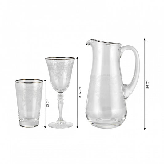 Karaca Elegant Lace Platin 25-Piece Glassware Set