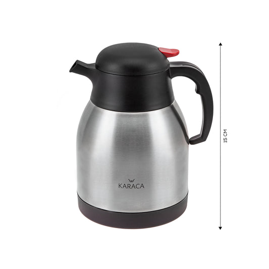 Karaca Stainless Steel Thermos, 1.5 L, Silver Black