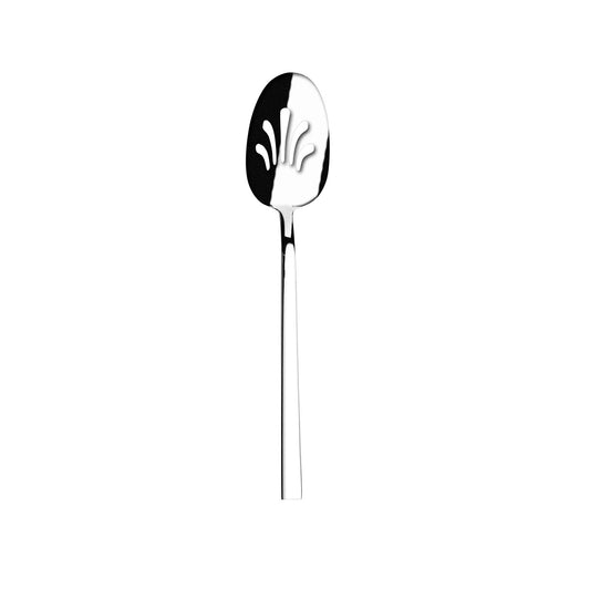 Flame, Stainless Steel Slotted Serving Spoon, Silver