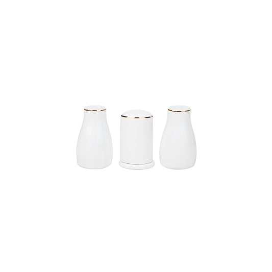 Karaca Porcelain Dinnerware Set for 12, 56 Piece, White Gold