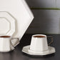 Karaca Porcelain Espresso Turkish Coffee Cup Set of 2, 4 Piece, 90ml, White Platinum
