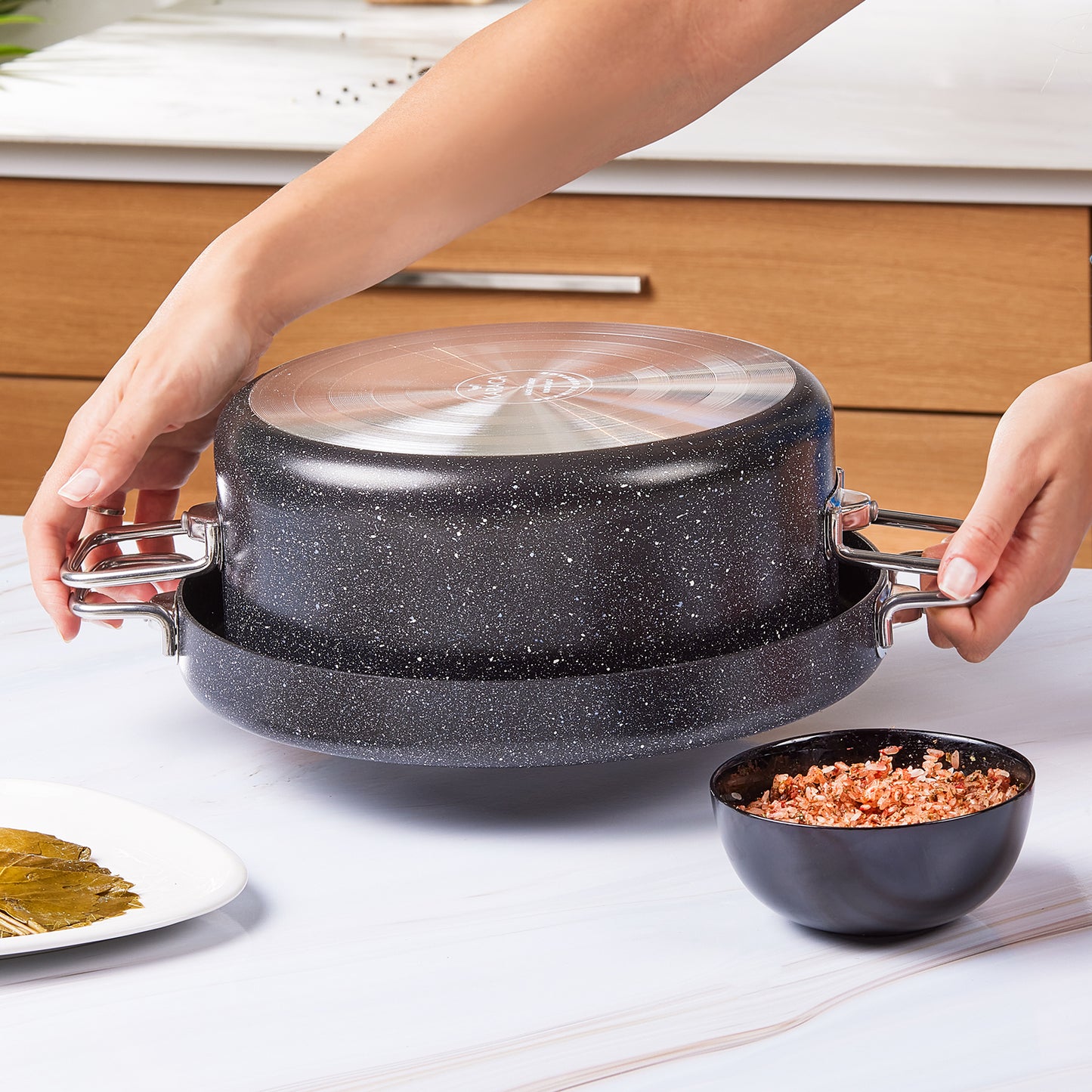 Karaca Mutfaksever Biogranite Saucepan for Stuffed/Wrapped Vine Leaves