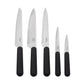 Karaca Right Knife Set with Block, 5 Piece, Black