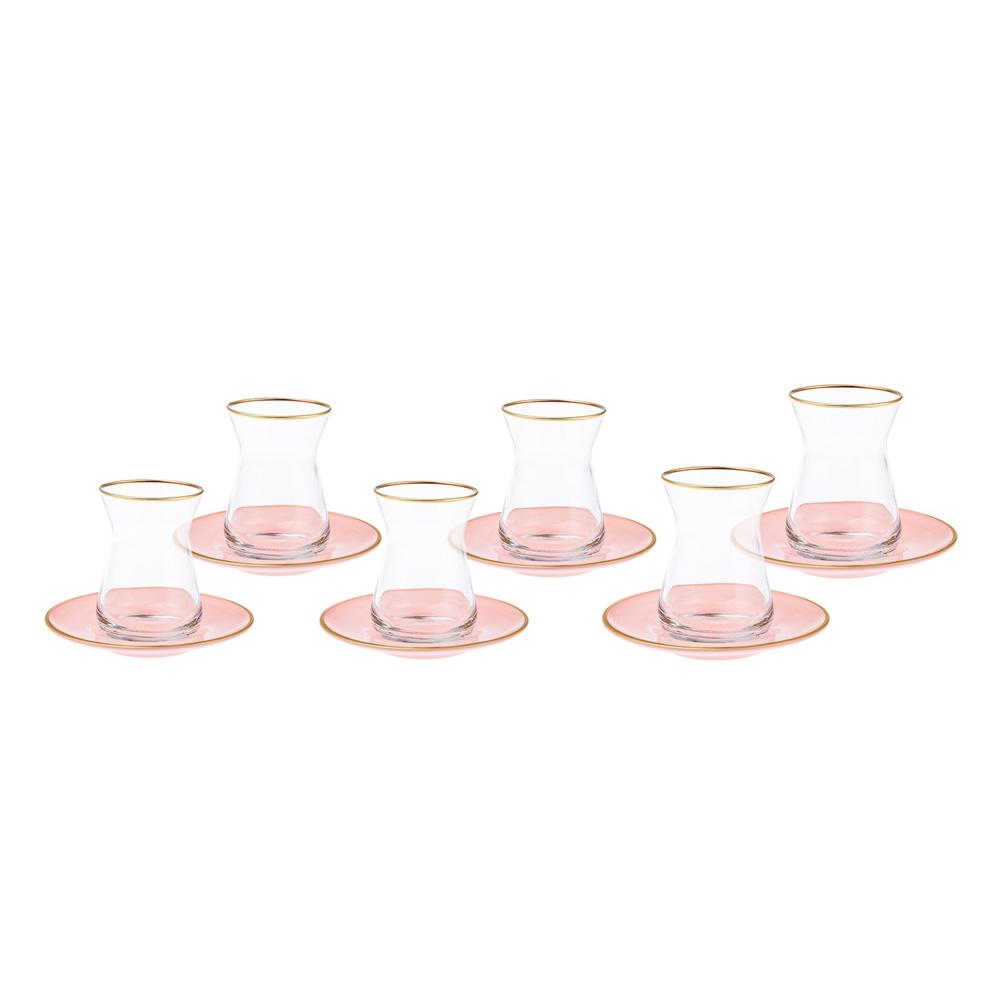 Karaca Retro 12 Bucăți Set de Ceai Roz pentru 6 Persoane