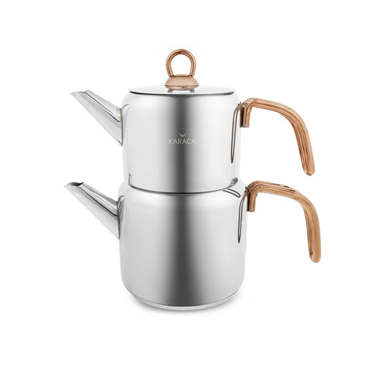 Mira, Stainless Steel Teapot Set, Induction, Small, Silver