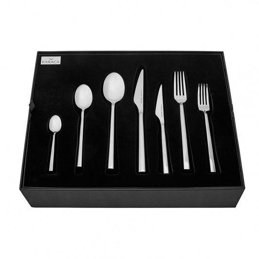 Halley, 84 Piece 316+ Stainless Steel Cutlery Set for 12 People, Silver