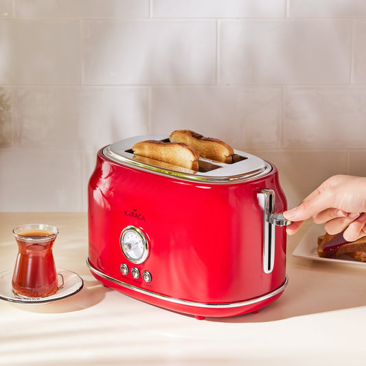 Retro, Toaster, Red