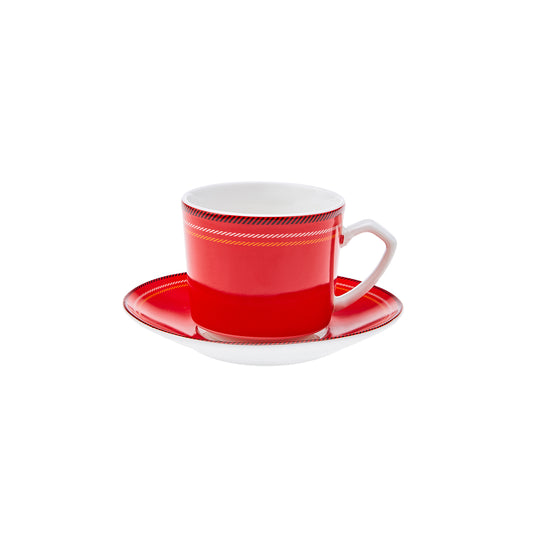 Karaca Porcelain Espresso Turkish Coffee Cup for 2, 4 Piece, 80ml, Multi