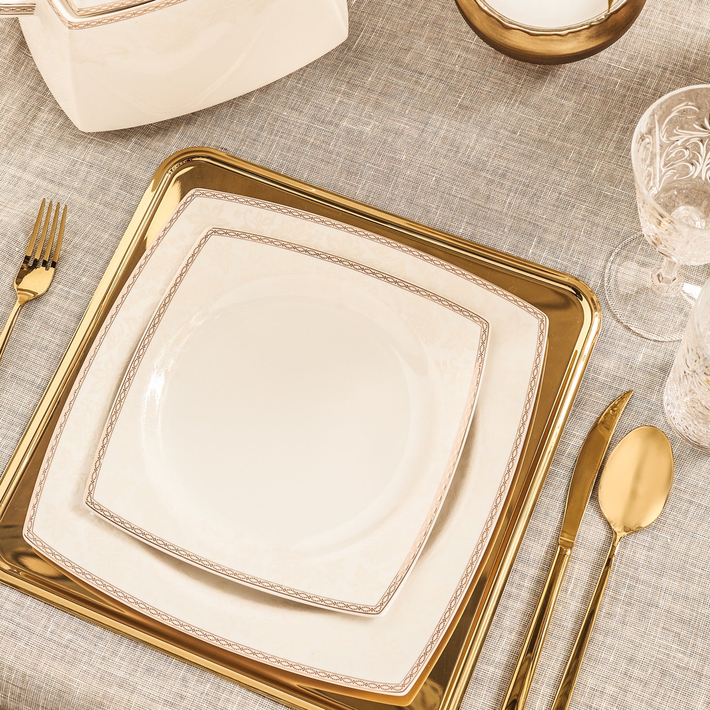 Karaca Raisa Cream set de vesela 60 piese pentru 12 persoane