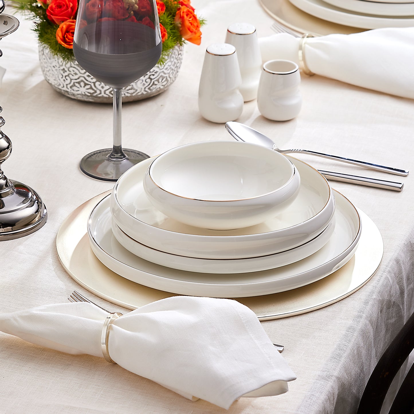 Karaca Streamline Sunset Set vesela pentru 60 piese Alb, Portelan 12 persoane