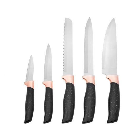 Karaca Gusto Knife, Chopping Board and Kitchen Utensil Set, 10 Piece, Black