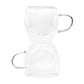 Karaca Set de 2 pahare din sticla borosilicata cu perete dublu 80 ml Transparent