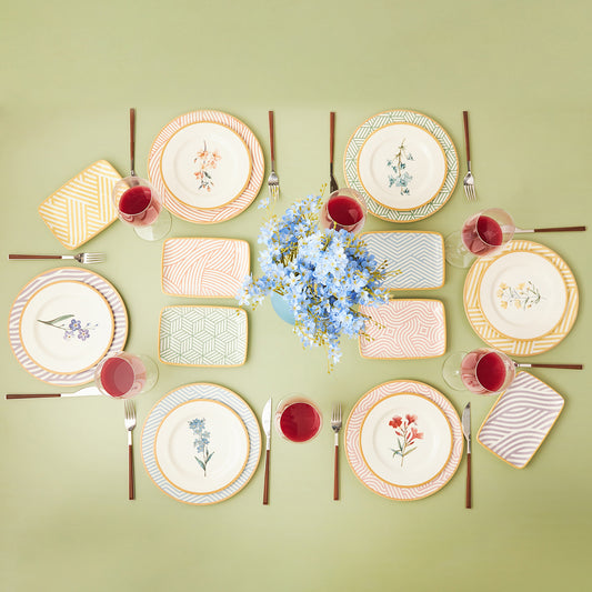 Karaca Botanica New 18 Piece Dinnerware Set for 6 Person