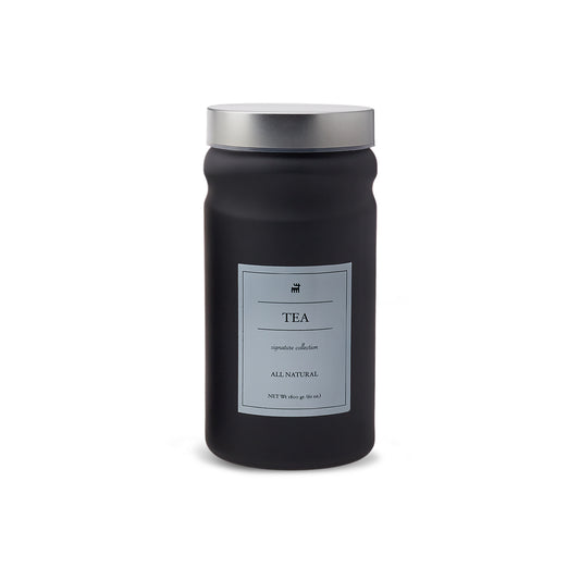Karaca Mono Glass Tea Storage Jar, 1800ml, Black Silver