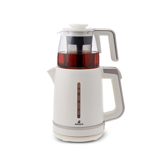 Karaca Maxi Tea XL 2in1 Tea Maker with Glass Teapot and Kettle Mulberry