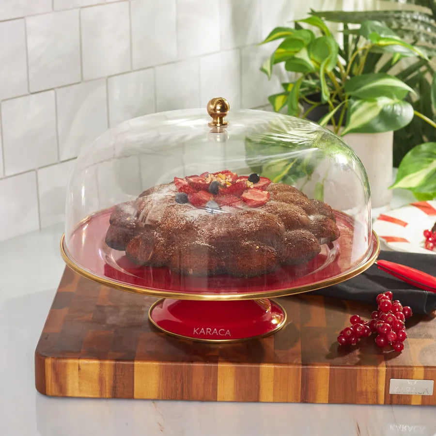 Karaca Troy Cupolă pentru tort autoportantă, 30 cm, roșie