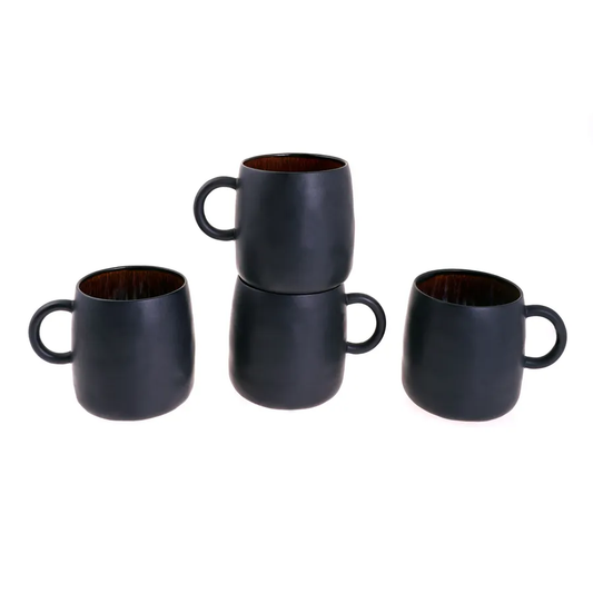 Galactic Reactive Glaze, Set de Căni Pentru 4 persoane, 400ML, Negru