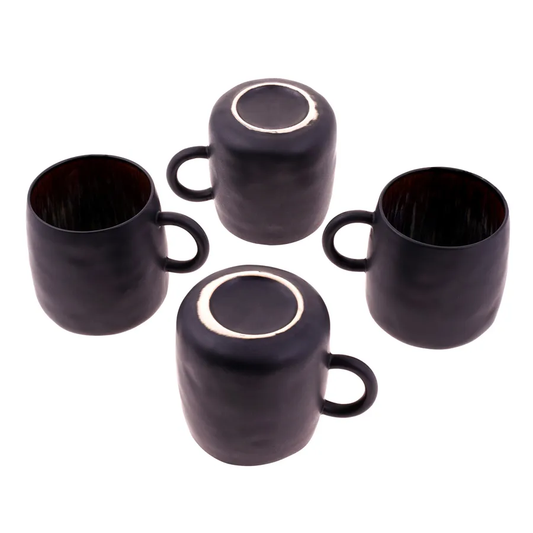 Galactic Reactive Glaze, Set de Căni Pentru 4 persoane, 400ML, Negru