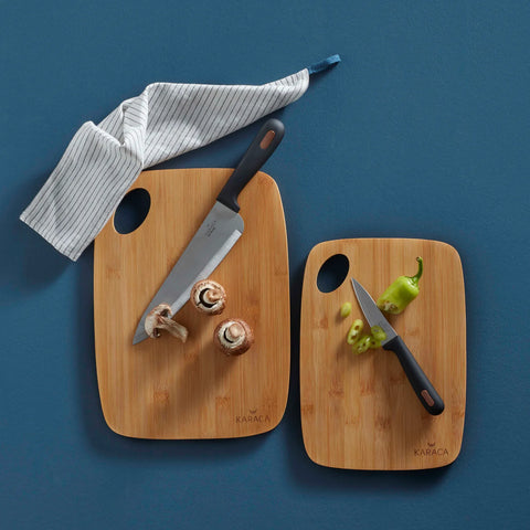 Karya, 2 Piece Bamboo Chopping Board, Wood