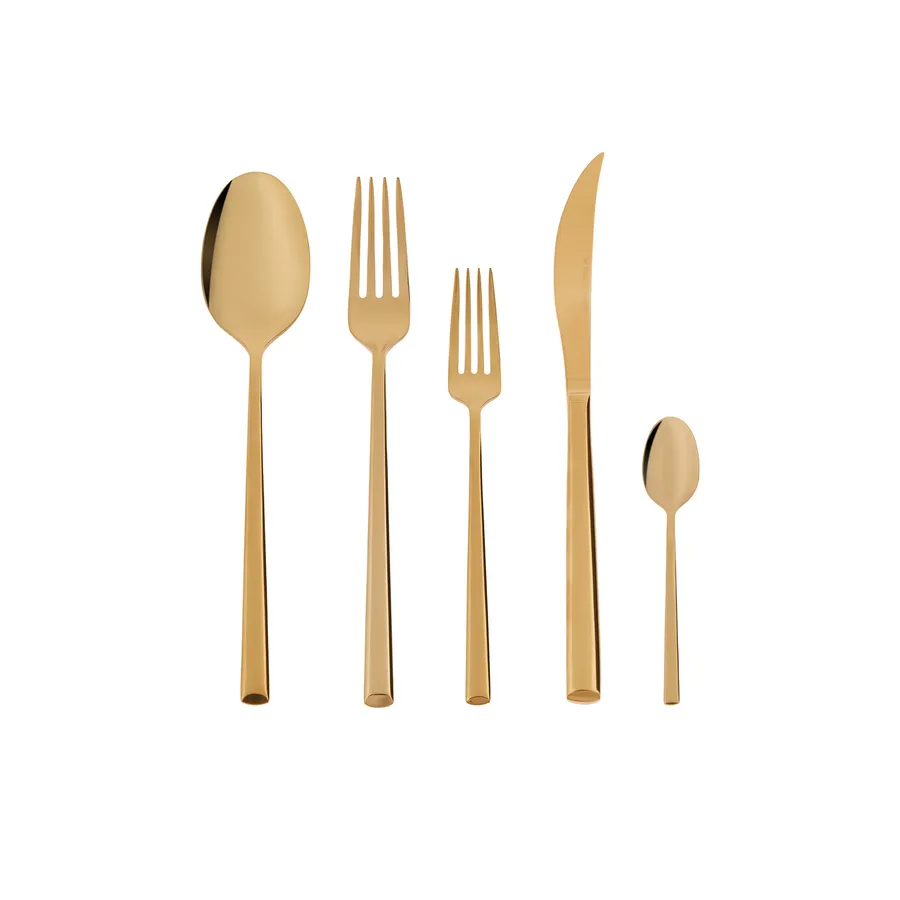 Tivoli, 30 Piece Stainless Steel Cutlery Set for 6 People, Gold