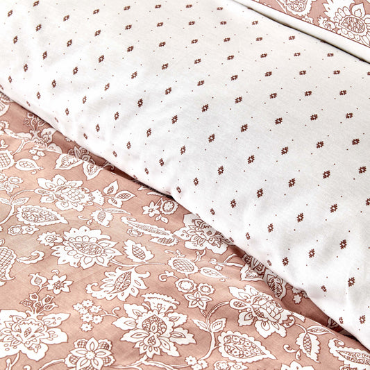 Celerina, 100% Turkish Cotton Duvet Cover Set, Double, Pink