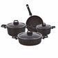 Karaca Biogranit Black Gold Induction Base 7 Piece Cookware Set