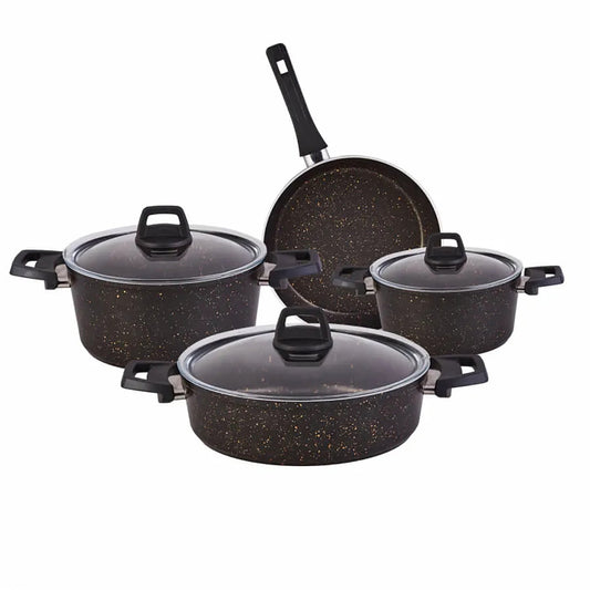 Biogranite, 7 Piece Cookware Set, Induction, Blackgold