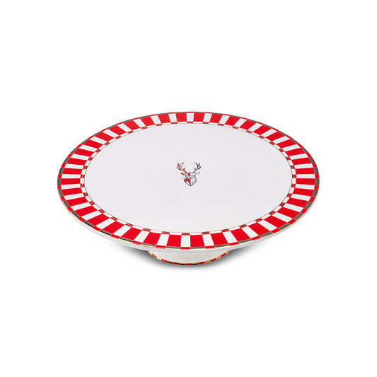 Aries, Porcelain Cake Stand, Red Multi