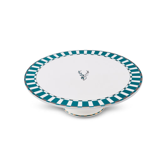 Aries, Porcelain Cake Stand, Green Multi