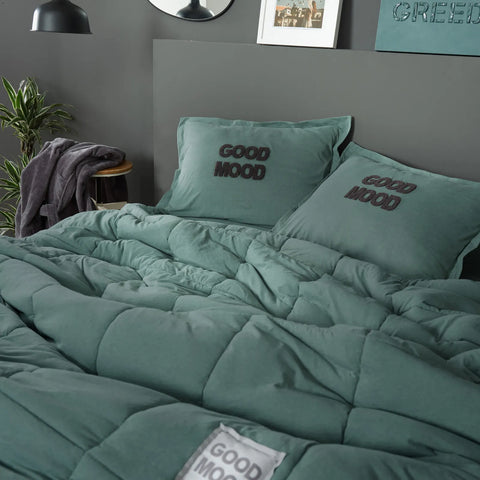 Motto Cotton Comfort, Set de Plapuma, Singura, Petrol