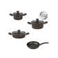 Karaca Biogranit Black Gold Induction Base 7 Piece Cookware Set
