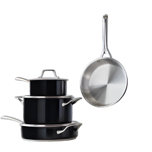 7 Piece Stainless Steel Cookware Set, Induction, Anthracite