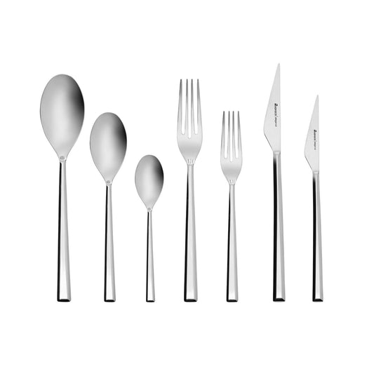 Valley, 84 Piece Stainless Steel Cutlery Set for 12 People, Silver
